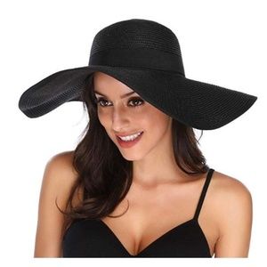 Lanzom Accessories - Lanzom Womens Wide Brim Straw Hat Floppy Foldable Lanzom Accessories - Lanzom Womens Wide Brim Straw Hat Floppy Foldable